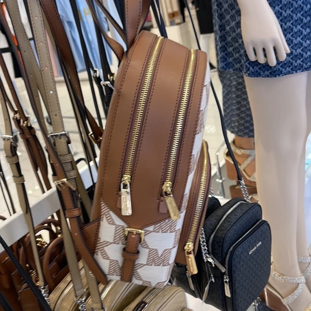 Michael Kors Jaycee Medium Logo Zip Pocket Backpack 35S3G8TB2J LUGGAGE